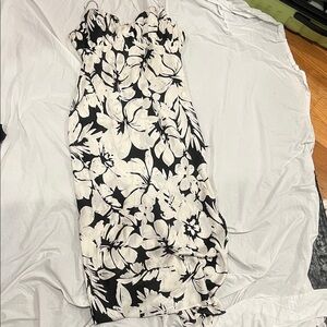 Zara Floral Black and White Dress